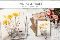 flowers junk journal paper, printable sheets Product Image 6