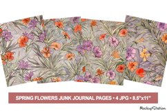 Spring Flowers Junk Journal Pages |Floral Digital Papers JPG Product Image 1