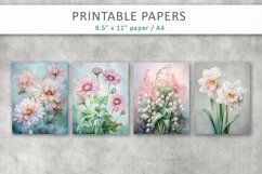 Spring Flowers Junk Journal Printable Paper Product Image 2