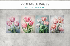 Tulips Junk Journal Pages, spring flowers Product Image 2