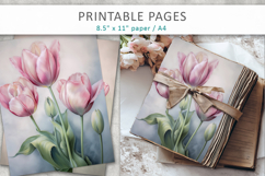 Tulips Junk Journal Pages, spring flowers Product Image 4