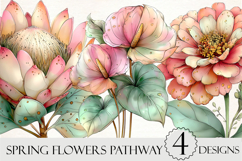 Spring Flowers Pathway Clipart Product Image 1