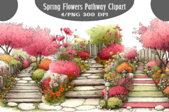 Spring Flowers Pathway Clipart PNG Product Image 1