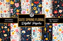 Spring Floral Garden Seamless Pattern Digital Papers Product Image 1