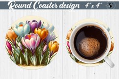 Round Coaster | Spring flowers Product Image 1