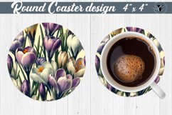 Round Coaster | Spring flowers Product Image 1