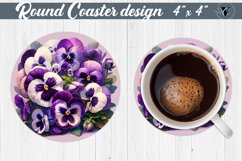 Round Coaster | Spring flowers Product Image 1