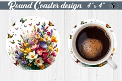 Round Coaster | Spring flowers Product Image 1