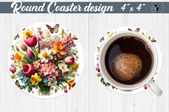Round Coaster | Spring flowers Product Image 1