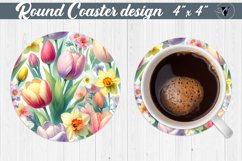 Round Coaster | Spring flowers Product Image 1
