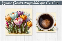 Square Coaster | Spring flowers Product Image 1
