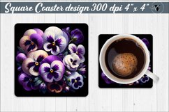 Square Coaster | Spring flowers Product Image 1