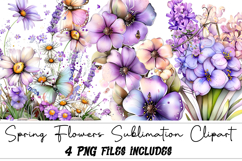 Spring Flowers Sublimation Clipart Product Image 1