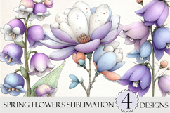 Spring Flowers Sublimation Clipart Product Image 1