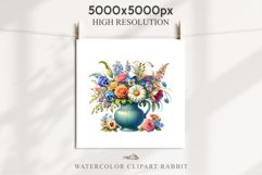 Spring Flowers Vase Daisies Pansies Lilies Snapdragon Roses PNG Scrapbooking Art Watercolor Transparent wedding invitation shirt designs romantic digital bloom  watercolor floral Snapdragon, flowers Lilies, white pink peonies, spring Daisies, wedding invi