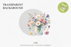 Spring Flowers Vase Daisies Pansies Lilies Snapdragon Roses PNG Scrapbooking Art Watercolor Transparent wedding invitation shirt designs romantic digital bloom  watercolor floral Snapdragon, flowers Lilies, white pink peonies, spring Daisies, wedding invi