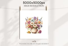 Spring Flowers Vase Daisies Pansies Lilies Snapdragon Roses PNG Scrapbooking Art Watercolor Transparent wedding invitation shirt designs romantic digital bloom  watercolor floral Snapdragon, flowers Lilies, white pink peonies, spring Daisies, wedding invi