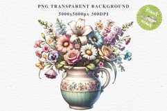 Spring Flowers Vase Daisies Pansies Lilies Snapdragon Roses PNG Scrapbooking Art Watercolor Transparent wedding invitation shirt designs romantic digital bloom  watercolor floral Snapdragon, flowers Lilies, white pink peonies, spring Daisies, wedding invi