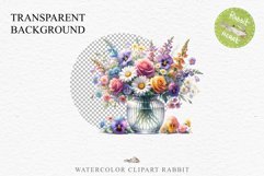 Spring Flowers Vase Daisies Pansies Lilies Snapdragon Roses PNG Scrapbooking Art Watercolor Transparent wedding invitation shirt designs romantic digital bloom  watercolor floral Snapdragon, flowers Lilies, white pink peonies, spring Daisies, wedding invi