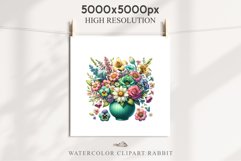 Spring Flowers Vase Daisies Pansies Lilies Snapdragon Roses PNG Scrapbooking Art Watercolor Transparent wedding invitation shirt designs romantic digital bloom  watercolor floral Snapdragon, flowers Lilies, white pink peonies, spring Daisies, wedding invi