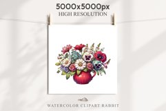 Spring Flowers Vase Daisies Pansies Lilies Snapdragon Roses PNG Scrapbooking Art Watercolor Transparent wedding invitation shirt designs romantic digital bloom  watercolor floral Snapdragon, flowers Lilies, white pink peonies, spring Daisies, wedding invi