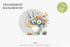 Spring Flowers Vase Daisies Pansies Lilies Snapdragon Roses PNG Scrapbooking Art Watercolor Transparent wedding invitation shirt designs romantic digital bloom  watercolor floral Snapdragon, flowers Lilies, white pink peonies, spring Daisies, wedding invi