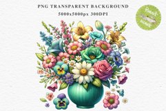 Spring Flowers Vase Daisies Pansies Lilies Snapdragon Roses PNG Scrapbooking Art Watercolor Transparent wedding invitation shirt designs romantic digital bloom  watercolor floral Snapdragon, flowers Lilies, white pink peonies, spring Daisies, wedding invi