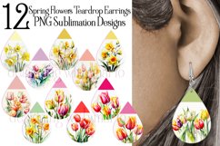 Pretty Spring Flower Sublimation Teardrop Earring Designs Product Image 1
