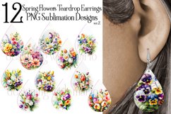 Pretty Spring Flower Sublimation Teardrop Earring Designs Product Image 1