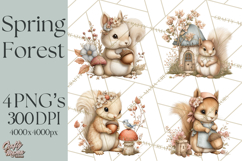 Spring Woodland Animal Clipart, Forest Animals PNG Product Image 1