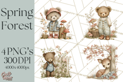 Spring Woodland Animal Clipart, Forest Animals PNG Product Image 1