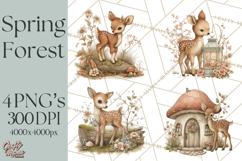 Spring Woodland Animal Clipart, Forest Animals PNG Product Image 1