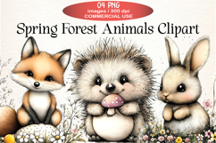 Spring Forest Animals Clipart Product Image 1