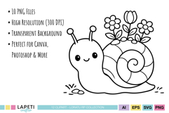 spring kawaii animals outline bundle