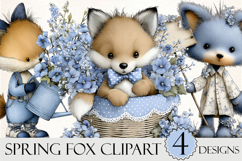 Whimsical Spring Fox Clipart Product Image 1