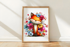 Whimsical Spring Fox Clipart Product Image 2