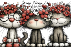 Spring Funny Cat Clipart Product Image 1