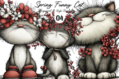 Spring Funny Cat Clipart Product Image 1