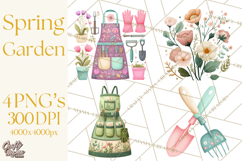 Spring Garden Tools Clipart, Cute Gardening Tools PNG Product Image 1