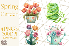 Spring Garden Tools Clipart, Cute Gardening Tools PNG Product Image 1