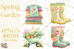 Spring Garden Tools Clipart, Cute Gardening Tools PNG Product Image 1