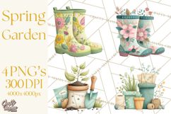 Spring Garden Tools Clipart, Cute Gardening Tools PNG Product Image 1