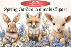 Spring Garden Animals Clipart Product Image 1