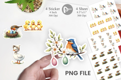 Spring Garden Birds Easter Sticker Product Image 1