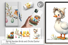 Spring Garden Birds Easter Digital Paper Product Image 1