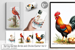 Spring Garden Birds Easter Digital Paper Product Image 1