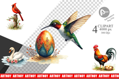 Spring Garden Birds Easter Sublimation Product Image 1