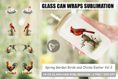 Spring Garden Birds Easter Glass Can Product Image 1