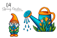Spring Garden Clipart, Spring Garden PNG Product Image 1