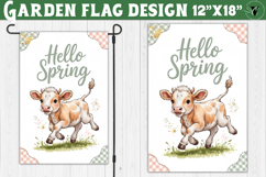 Spring Garden flag | Funny cow and flowers Yard Flag Product Image 1